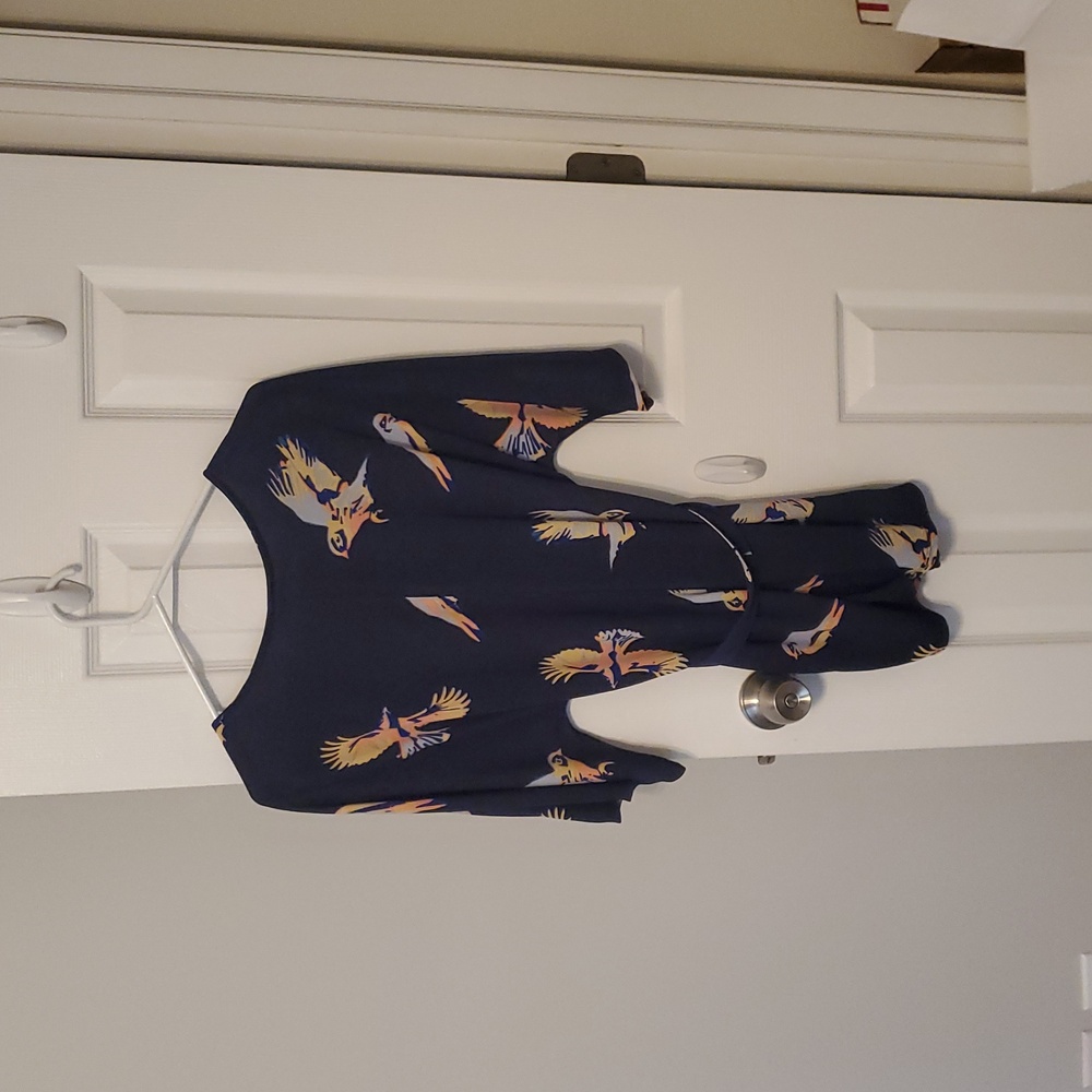 Anthropologie Deletta Fly Away Bird Navy Tunic - Picture 6 of 11